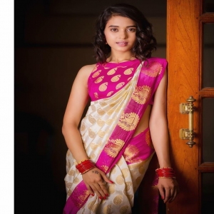 Beautiful Art Silk Jacquard Border Saree With Unstitched Running Blouse For Women Wedding Wear Party
