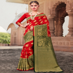 Unique Magnificence Will Come Out From Your Dressing Style With This Banarasi Style LICHI SILK Trendy Silk Jacquard Border Saree