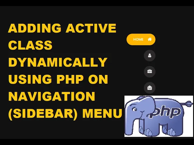 Add Active Class Dynamically in Navigation Menu in PHP | Personal Portfolio Website | PHP