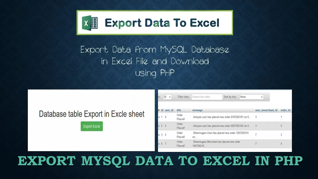 Export MySQL data to Excel in PHP | Database Data Export to Excel File using PHP