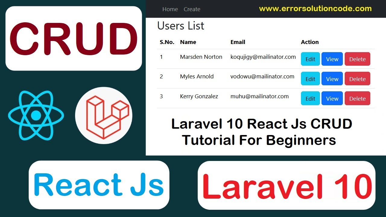 Laravel 10 React Js CRUD Tutorial for Beginners | React JS Laravel 10 REST API CRUD