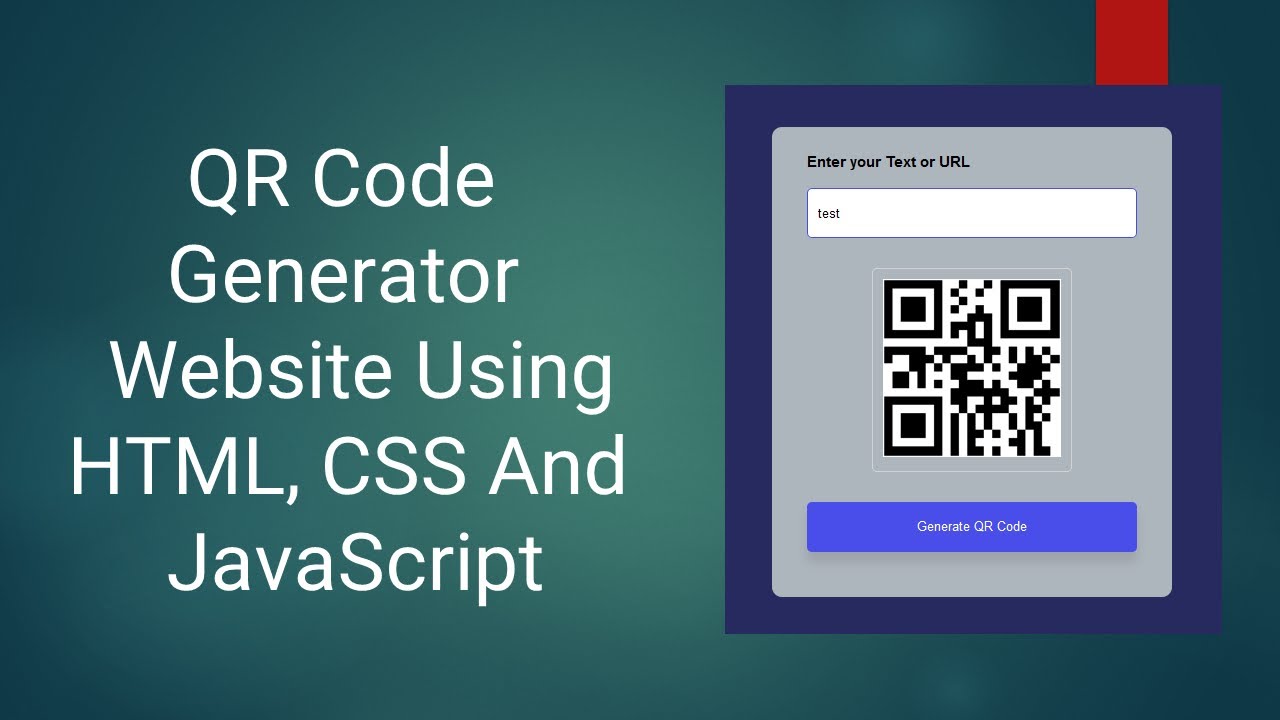 QR Code Generator Website Using HTML, CSS And JavaScript | QR Code Generator in JavaScript