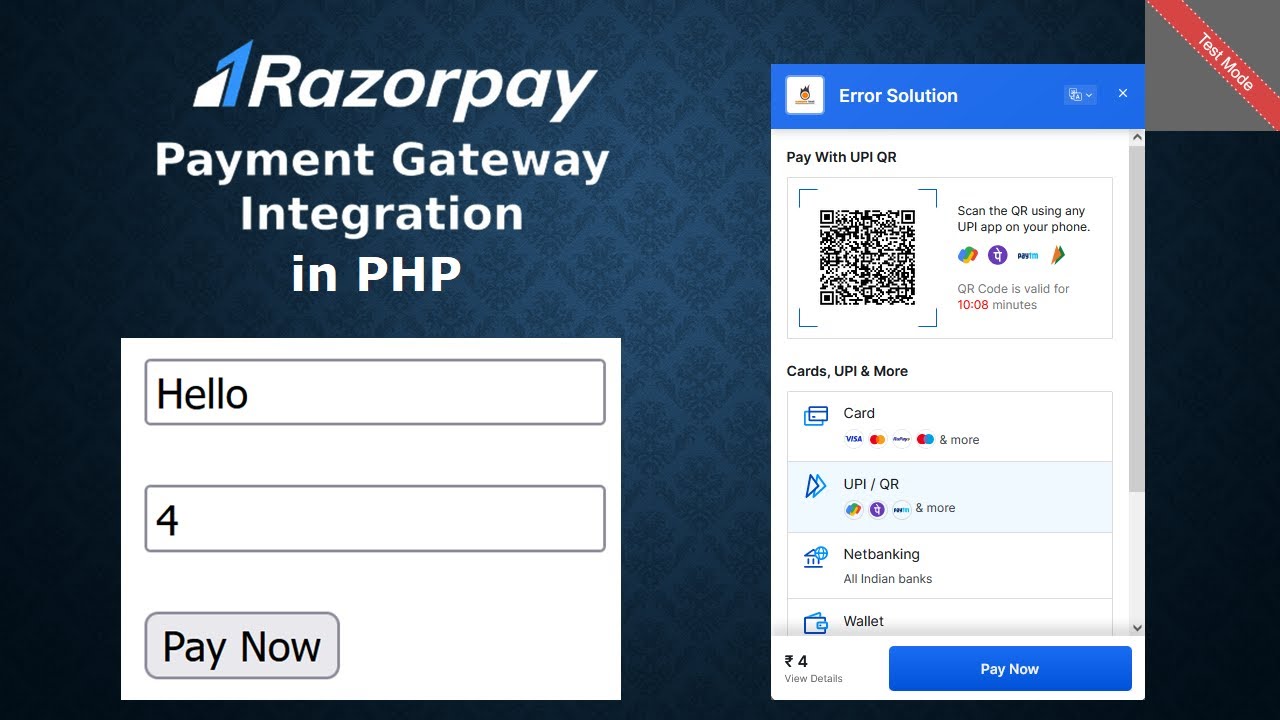 Razorpay Payment Gateway Integration in PHP and MYSQL