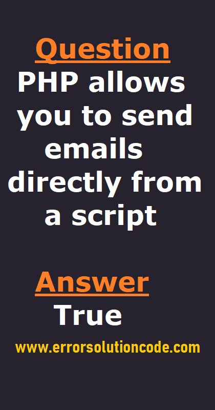 PHP | PHP allows you to send emails directly from a script