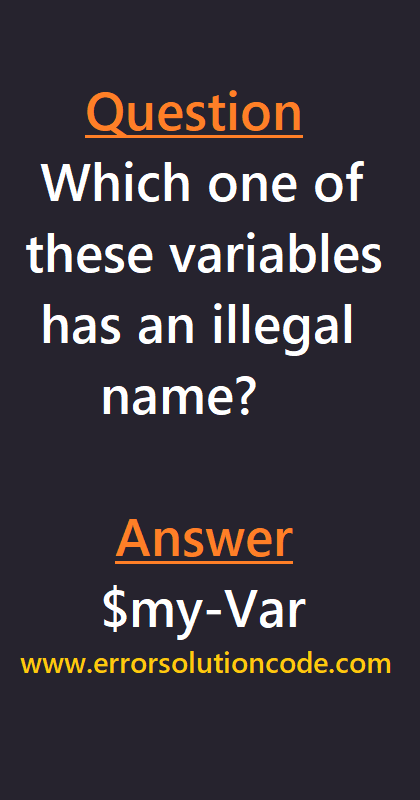 PHP | Which one of these variables has an illegal name?